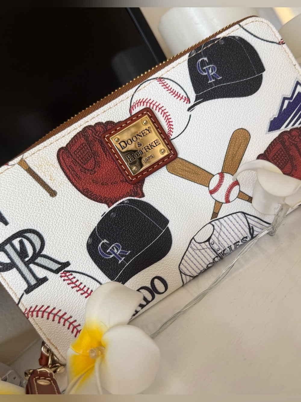 Dooney & Bourke baseball Colorado Rockies zip around wallet wristlet LTD ED
